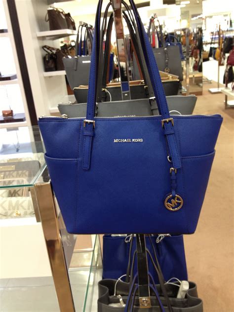 michael kors royal blue tote|Michael Kors shoulder bag blue.